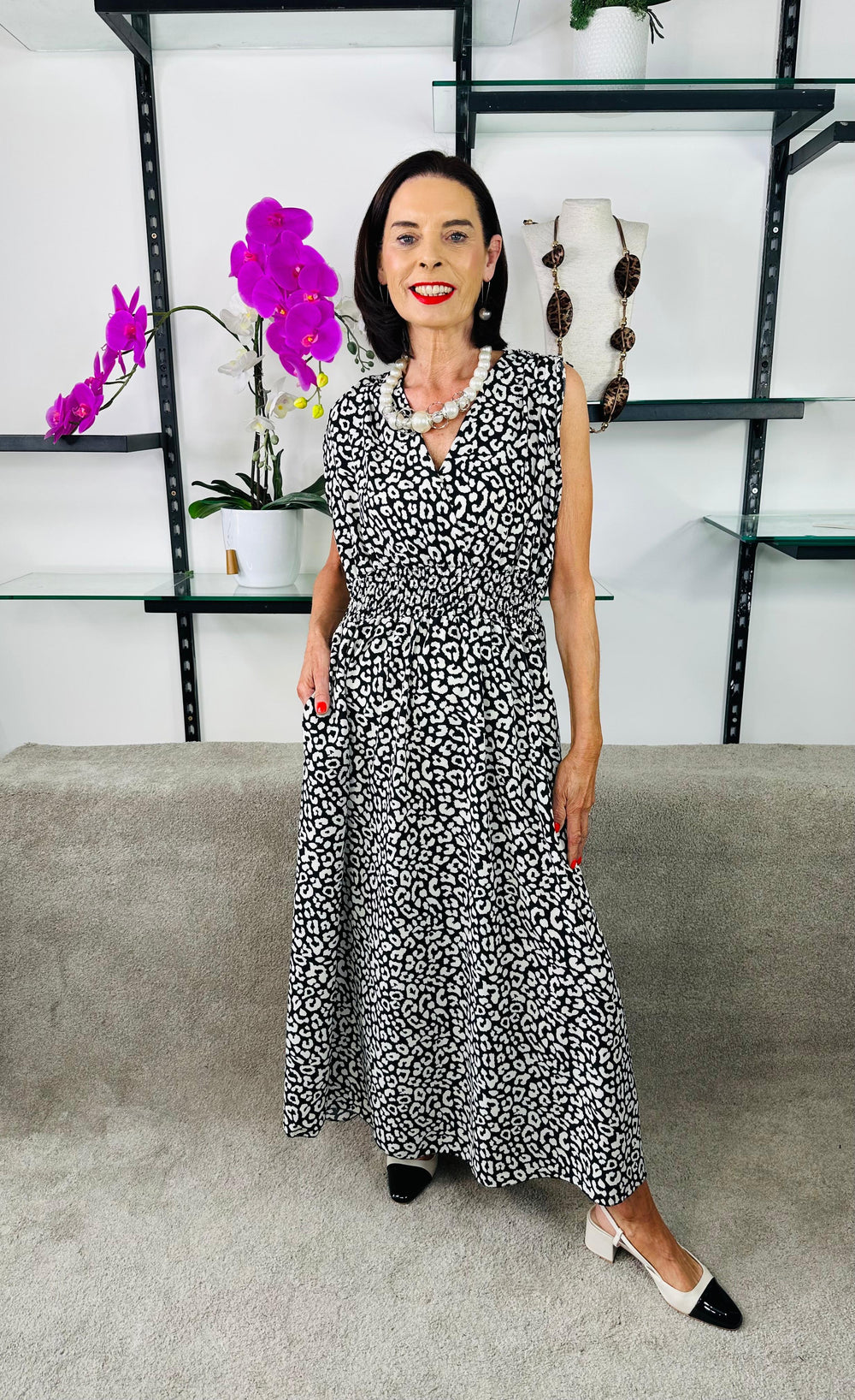Amalfi dress in Cheetah print