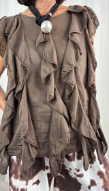 Chocolate ruffel top