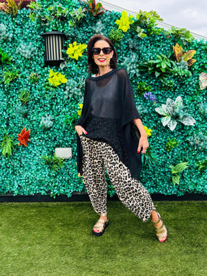 Madina Waterfall top in Black