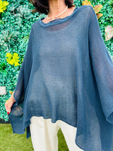 Madina Waterfall top in Navy