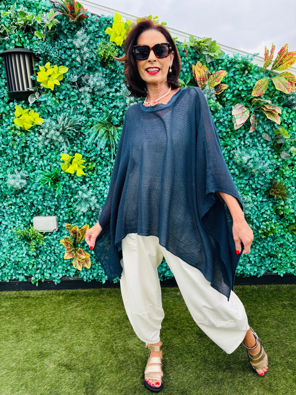 Madina Waterfall top in Navy