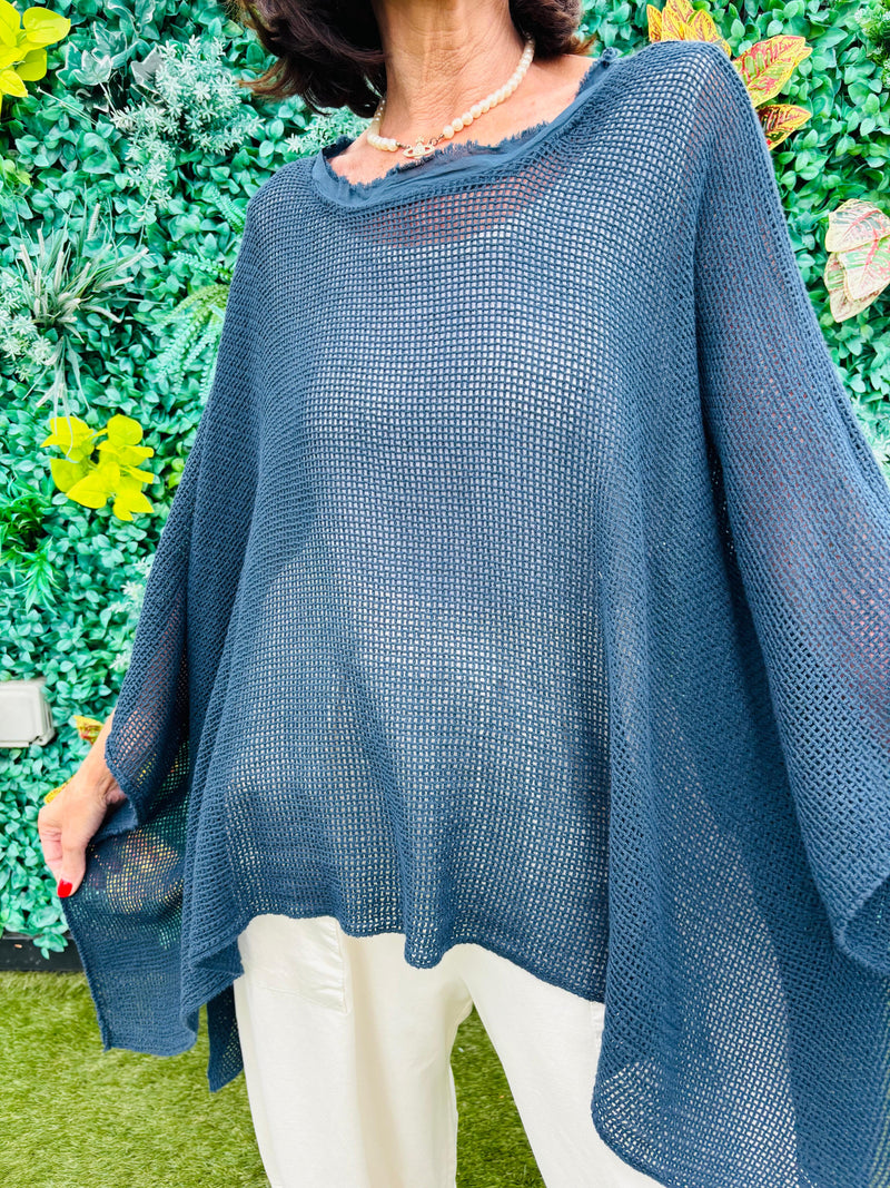 Madina Waterfall top in Navy