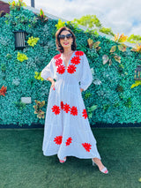 Zento Dress In Red Flowers