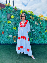 Zento Dress In Red Flowers