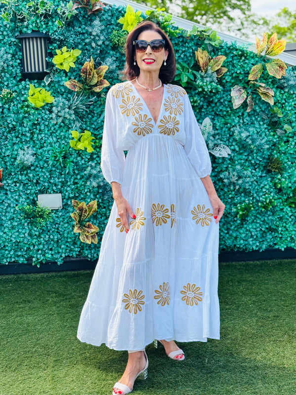 Zento Dress in Golden flowers
