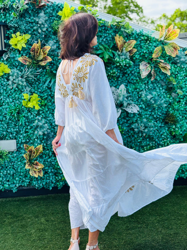 Zento Dress in Golden flowers