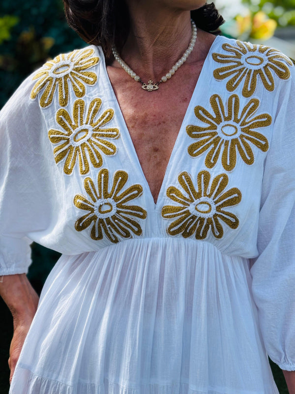 Zento Dress in Golden flowers