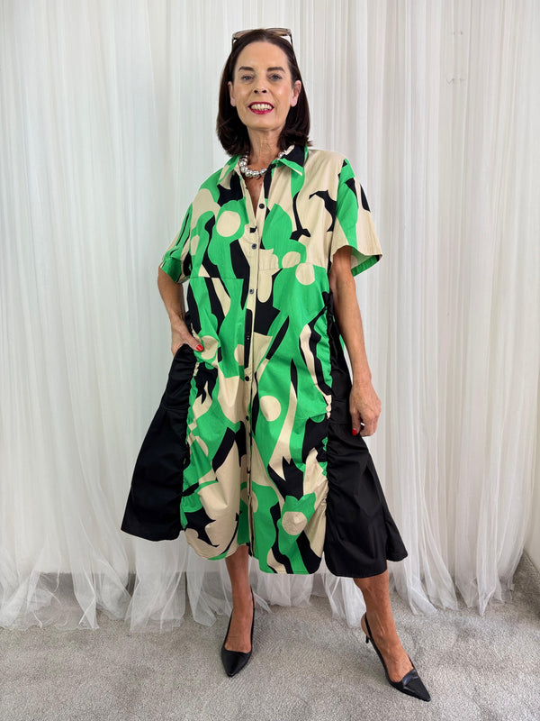 Arabella Cocoon Dress in Green