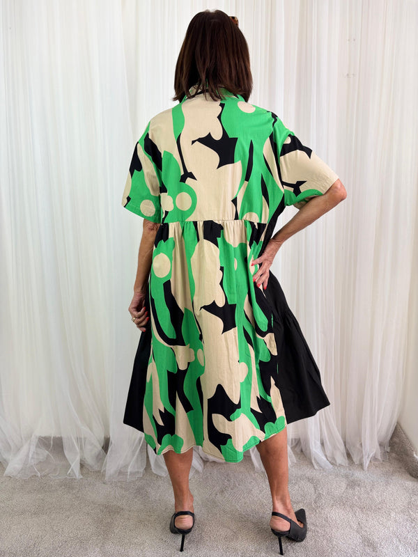 Arabella Cocoon Dress in Green