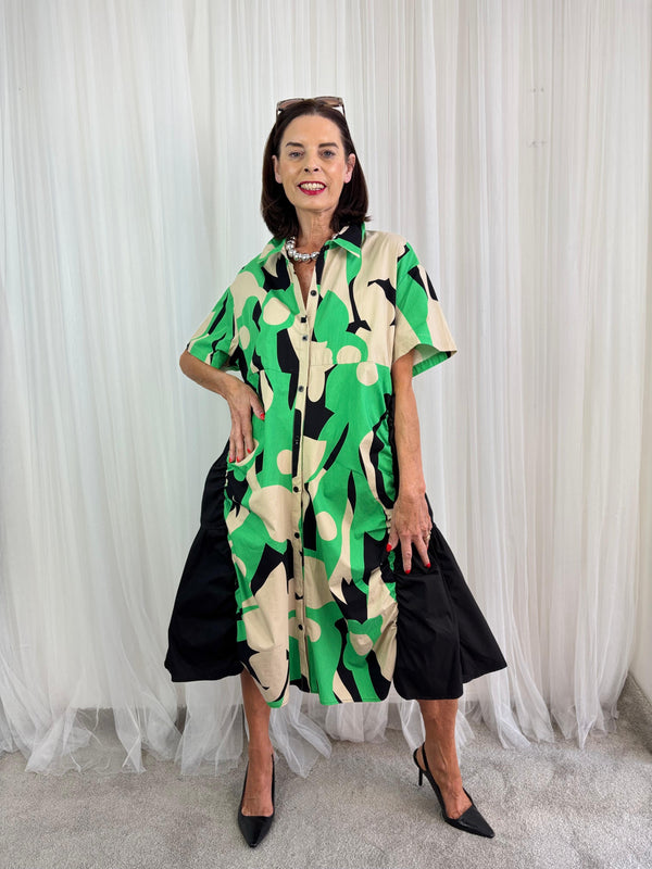 Arabella Cocoon Dress in Green