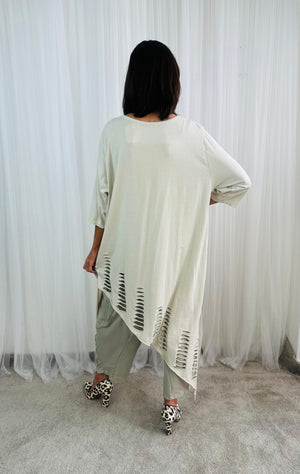 Razor Cut Dress/Top in Beige