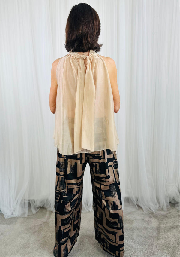 Whisper Ruffle top in champagne