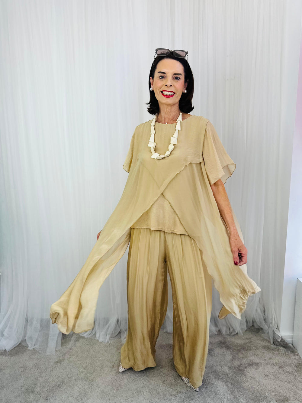 Lucy Waterfall top in camel