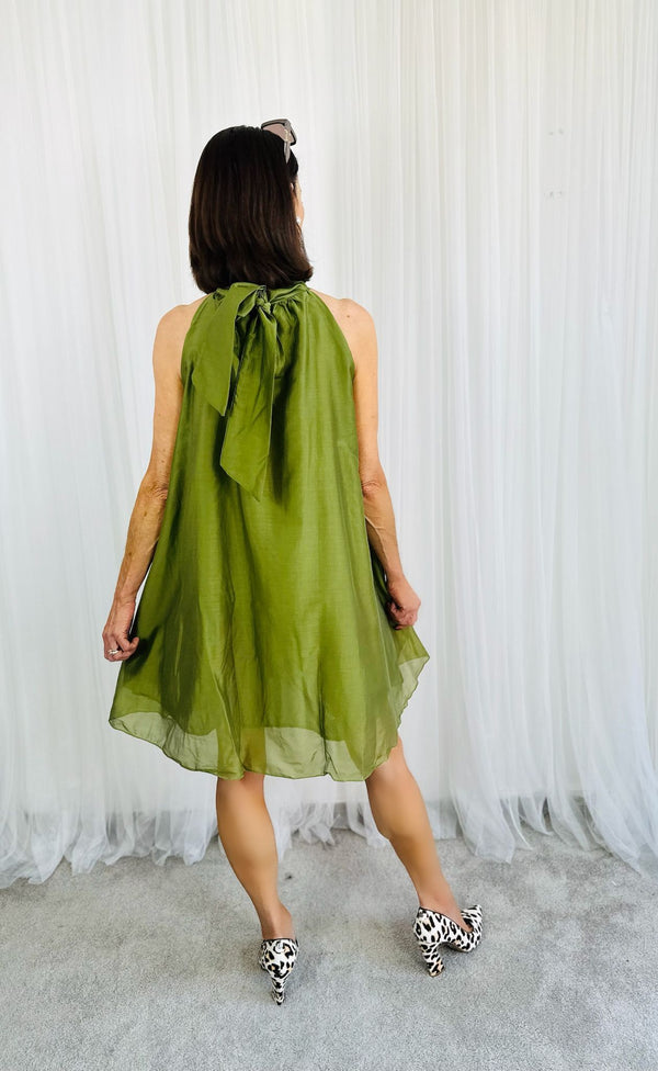 Sadie Ruffle Top/Dress in olive green