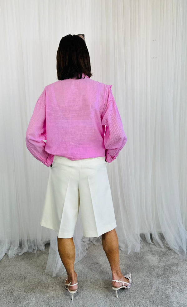 Calipso Ruffle Shirt in pink