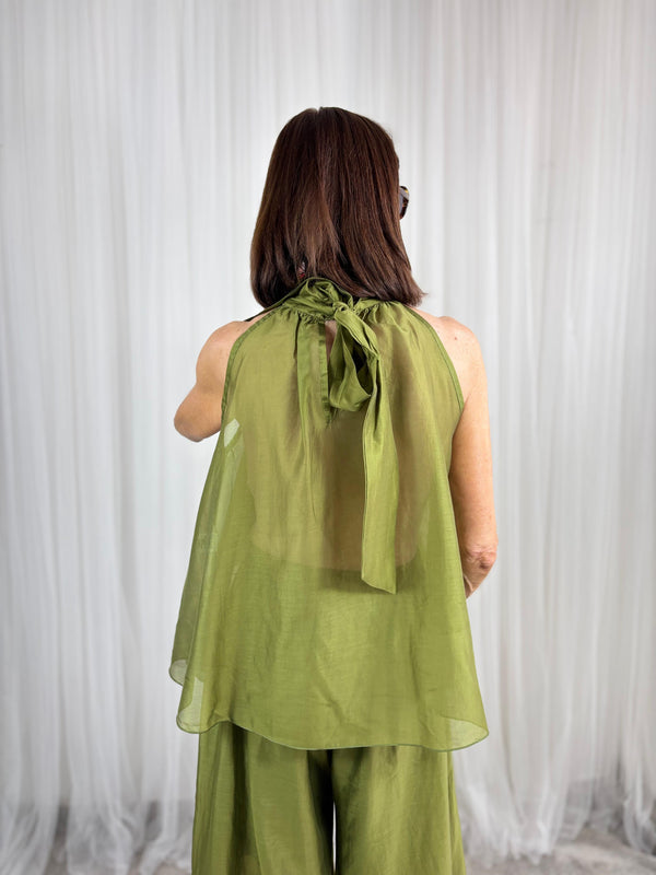 Whisper Ruffle top in olive