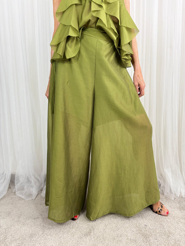 Calipso Palazzo Trousers in olive