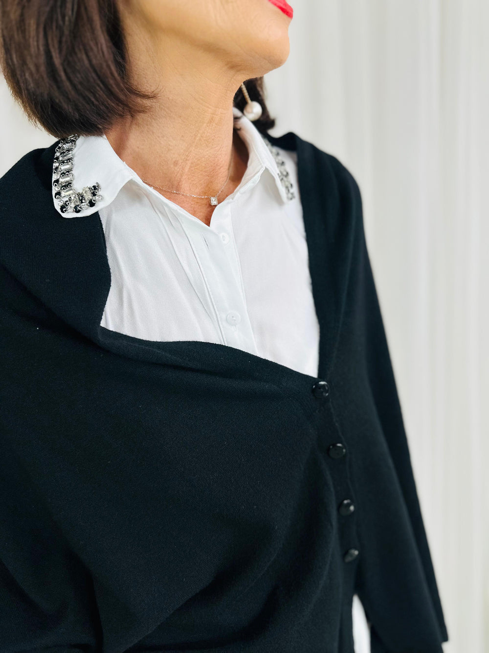 Black Diamante AVA FAUX COLLAR