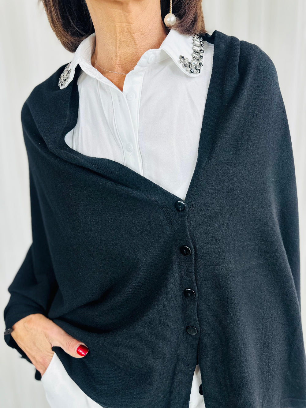 Black Diamante AVA FAUX COLLAR