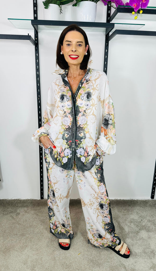 Oriental Suit in Charcol grey