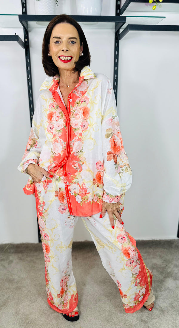 Oriental Suit in Coral