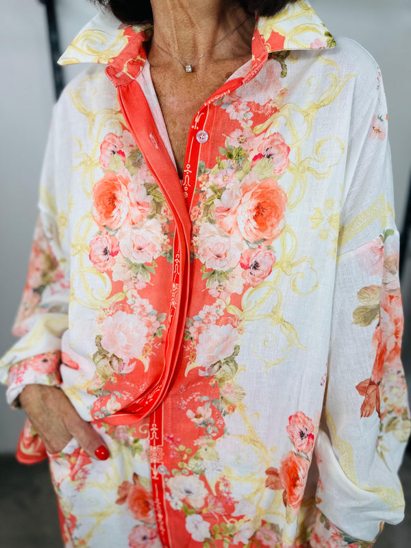 Oriental Suit in Coral