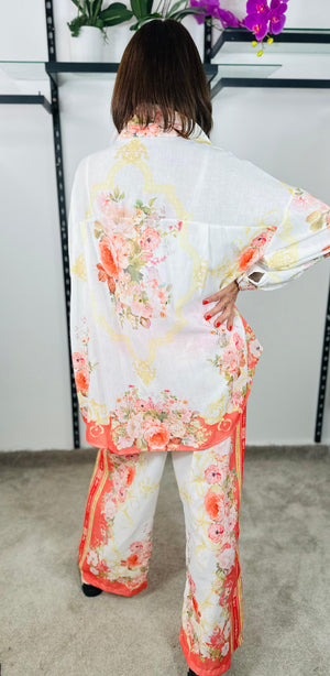 Oriental Suit in Coral
