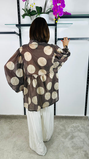 Christabel Top in Chocolate and beige