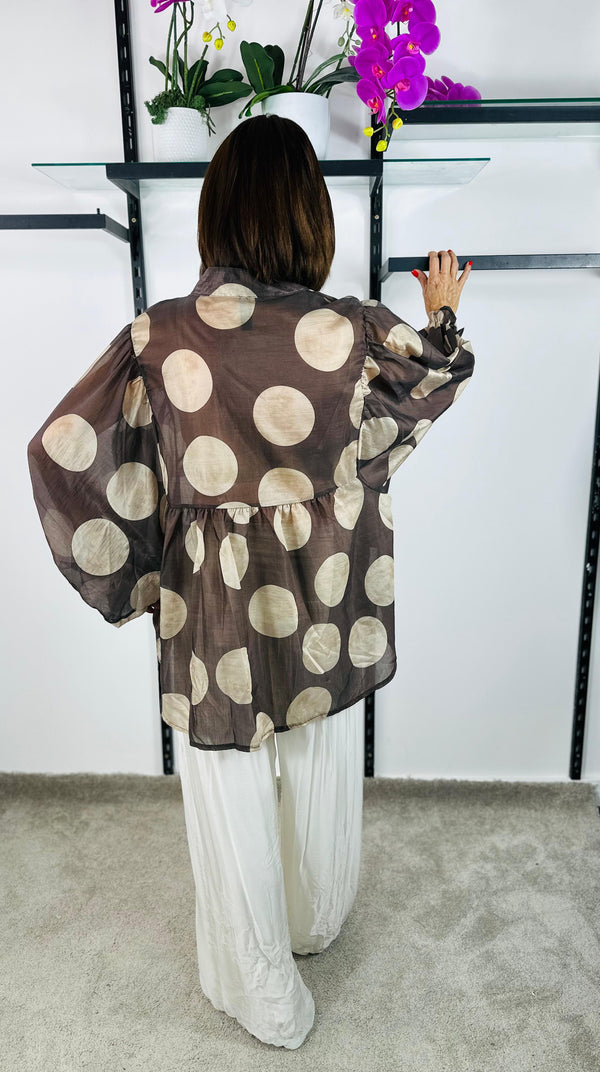 Christabel Top in Chocolate and beige