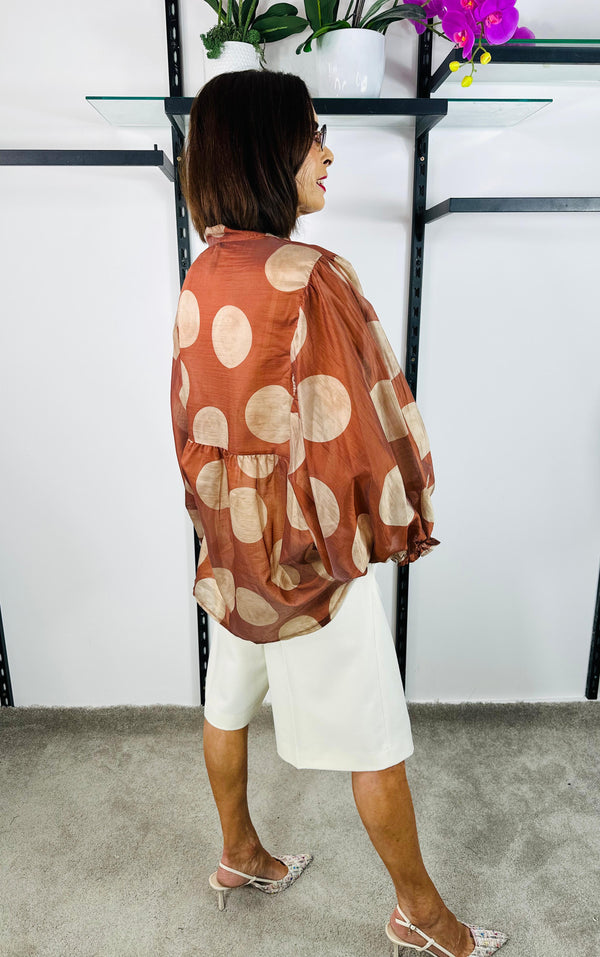 Christabel Top in Rust and beige