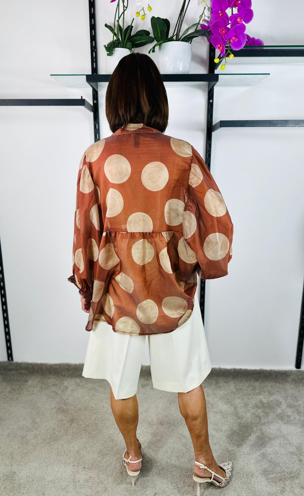 Christabel Top in Rust and beige
