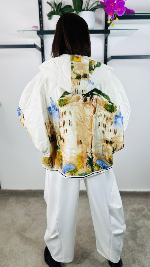 Gabriella Jacket in acru with Hood -
