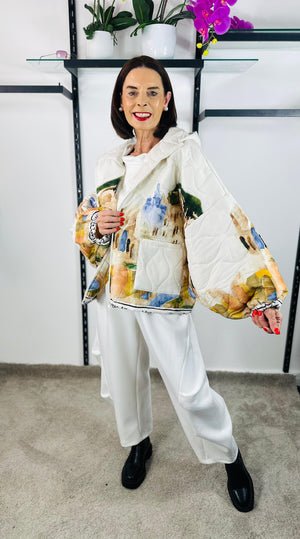 Gabriella Jacket in acru with Hood -