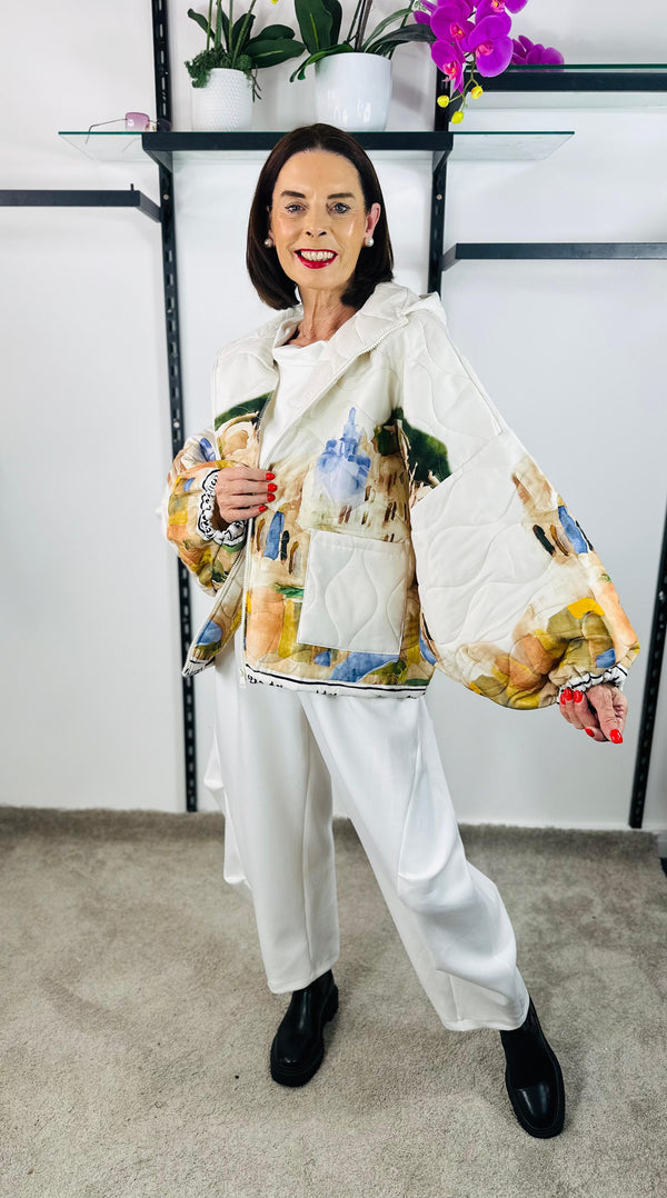 Gabriella Jacket in acru with Hood -