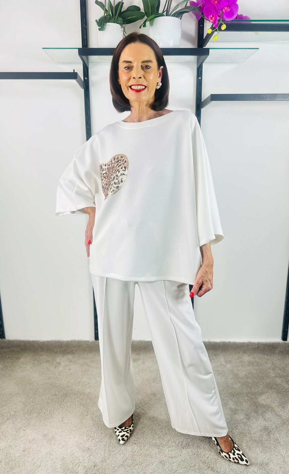Heart to heart top in ecru