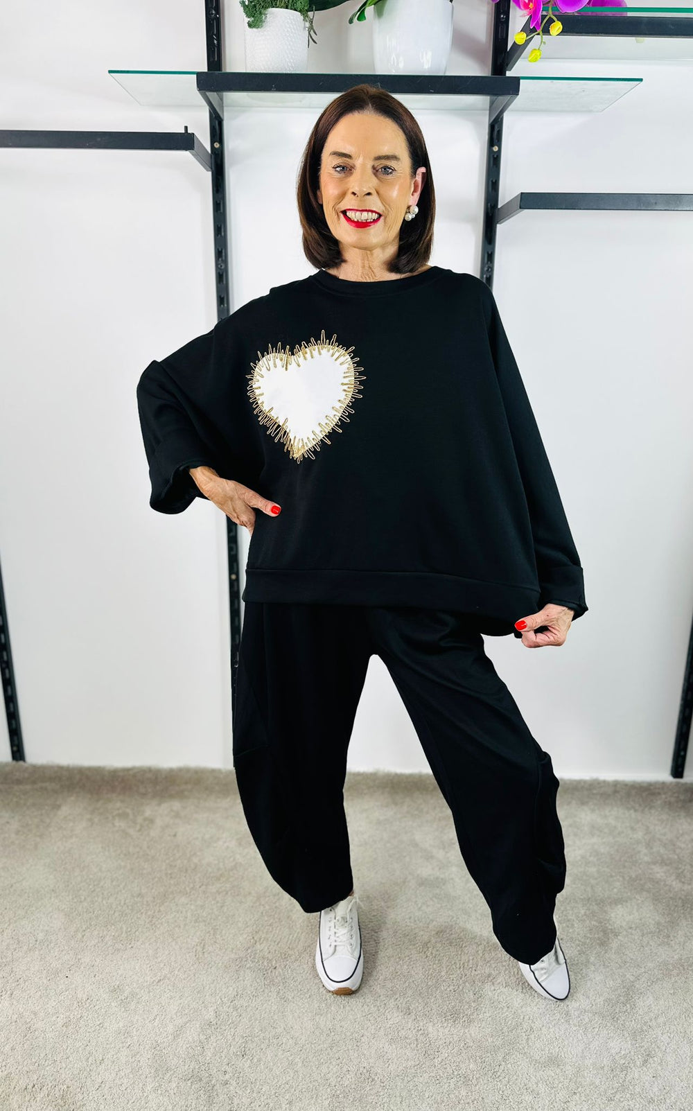 White heart top in Black pre order 27th AUGUST DELEVERY