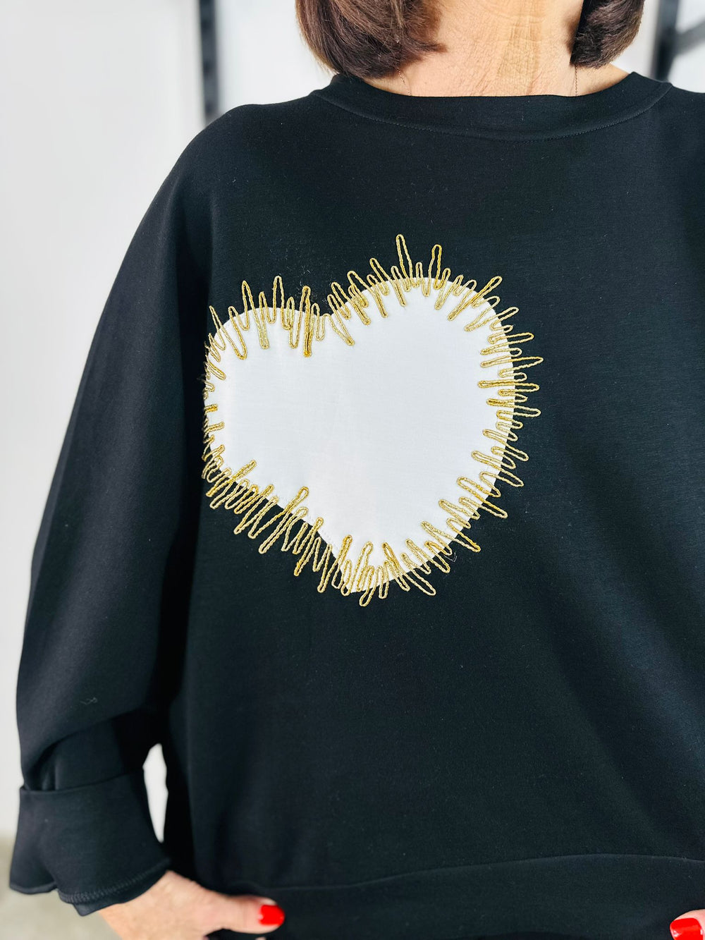 White heart top in Black pre order 27th AUGUST DELEVERY