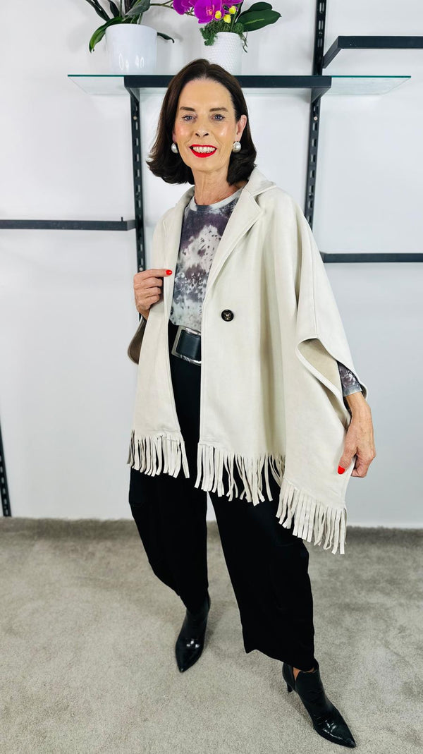 Jericho faux suede jacket in CREAM