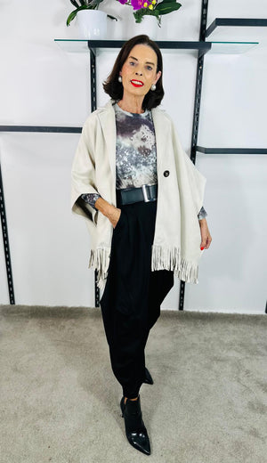Jericho faux suede jacket in CREAM