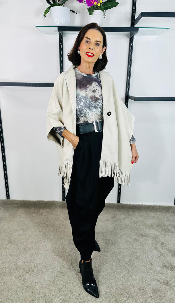 Jericho faux suede jacket in CREAM