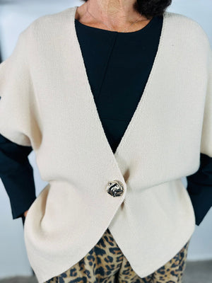Oslo Tank top Cardigan in Beige