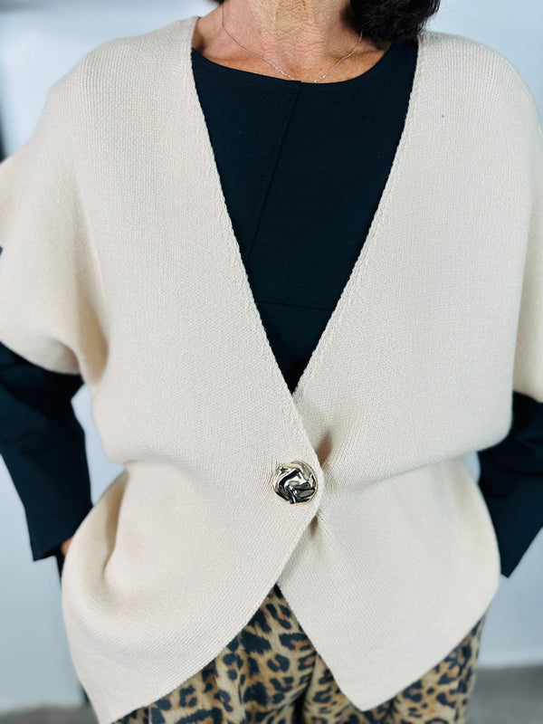 Oslo Tank top Cardigan in Beige