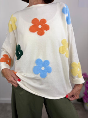 Matrix knitwear in Ecru