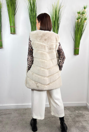 Betty faux fur gilet in beige