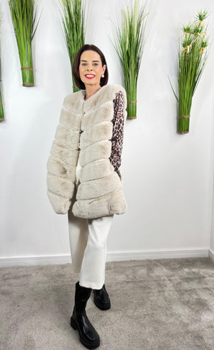 Betty faux fur gilet in beige