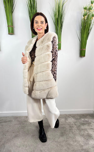Betty faux fur gilet in beige