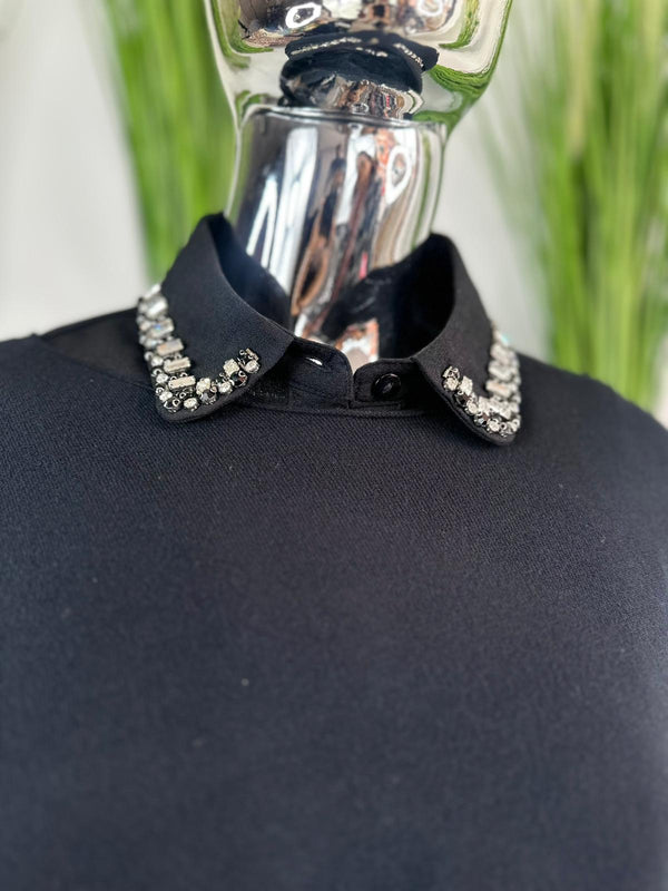 Black Diamante AVA FAUX COLLAR in black