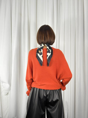 Zodiac long sleeve knitwear in burnt orange