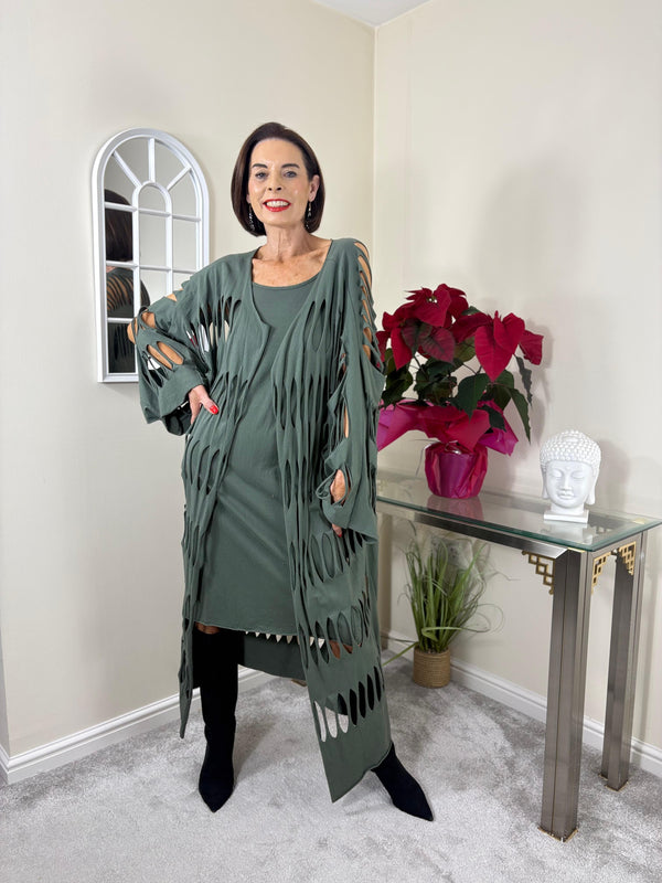 Holy Moly dress in sage