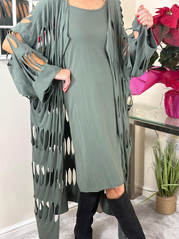 Holy Moly dress in sage